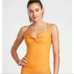 NWT Athleta Twist Up Abyssinian Yellow Tankini Top Swimsuit! ☀️